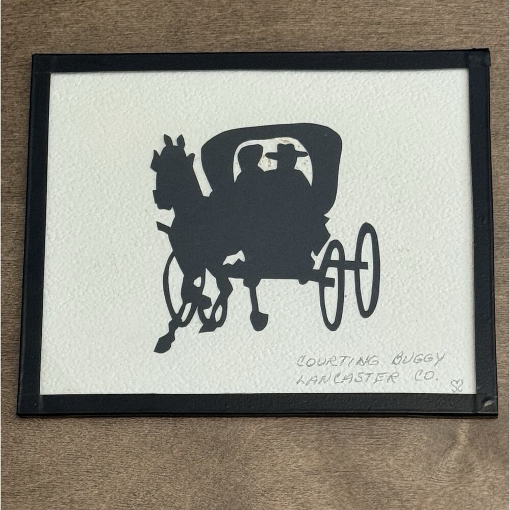 Scherenschnitte Framed Silhouette Scissor Cutting Sharon Schaich Courting Buggy